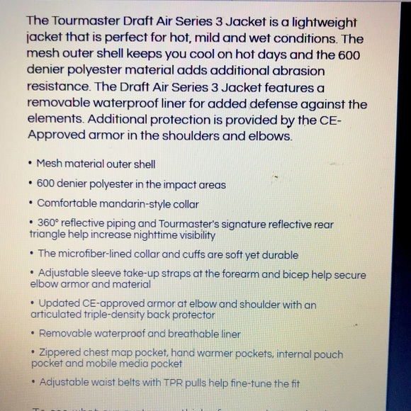 🏍 Tourmaster Draft Air Series3 Motorcycle Jacket - Picture 14 of 15